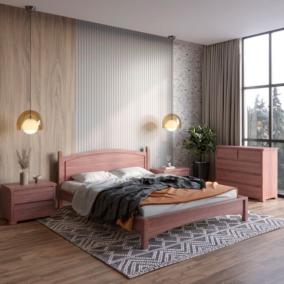 Двоспальне ліжко Mebigrand Мангеттен Н Горіх лісовий 160х200 см (MBG-1631)