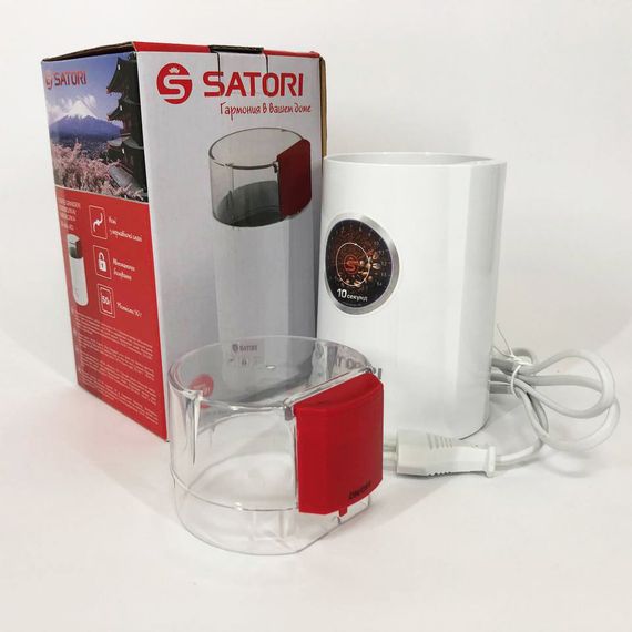 Электрическая кофемолка SATORI SG-1802-RD, электрическая кофемолка для турки роторная. Цвет: белый | Зображення 1
