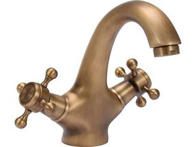Змишувач води FALA для умивальника "RETRO BRONZE 1" з 2-ма вентлями VR-75827