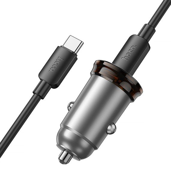 АЗУ Hoco NZ16B Rigorous PD45W (2USB-C) + кабель Type-C to Type-C Metal grey | Зображення 3