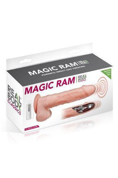 Фаллоимитатор-пульсатор с вибрацией Real Body - Magic Ram, диаметр 4см, движение вперед-назад | Зображення 2
