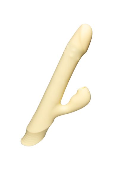 Вібратор кролик Every Night Toys з ротацією, фрикціями та вакуумною стимуляцією, жовтий sexstyle | Зображення 1