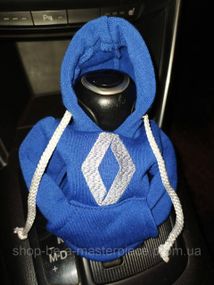Чехол кофта Худи аксессуар на КПП Car Hoodie рено Renault синий  подарок автомобилисту 10070