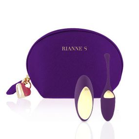 Віброяйце Rianne S: Pulsy Playball Deep Purple з вібрувальним пультом ДК,косметичка-чохол, 10режимів Sex Aura