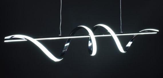 Люстра світлодіодна підвісна LED світильник для квартири на стелю лед 27428 Хром 30-100х20х120 см. | Зображення 3