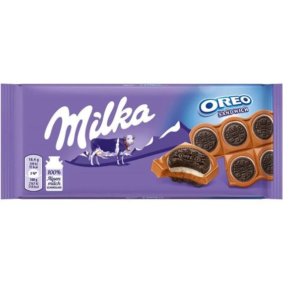 Шоколад молочный с печеньем  Орео Milka Sandwich OREO, 92г
