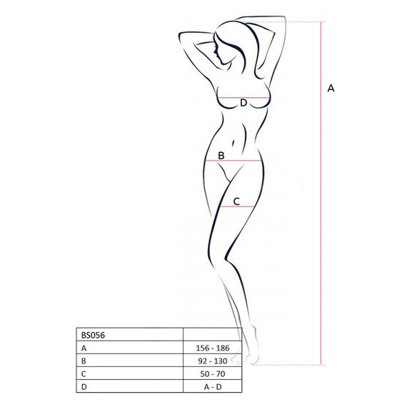 Бодістокінг Passion BS056 white, комбінезон, імітація панчох, S/M/L | Зображення 3
