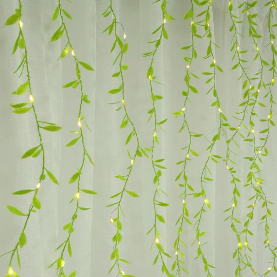 Гірлянда-штора з листочками Curtain Copper SF-55 внутрішня, з прозорим дротом, 10м | Зображення 1