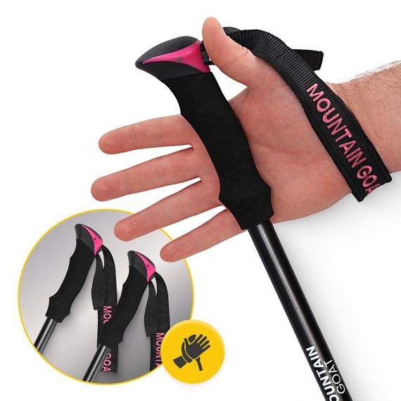 Трекінгові палиці Mountain Goat Peak+ 65-135 см Black/Pink (P-5905973404648) | Зображення 5