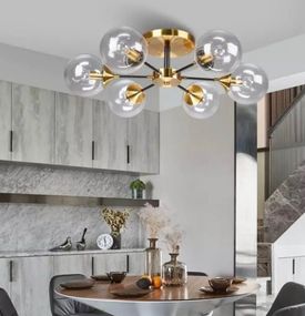 Люстра стельова на 6 лампочок 26592 Латунь 26х65х65 см.