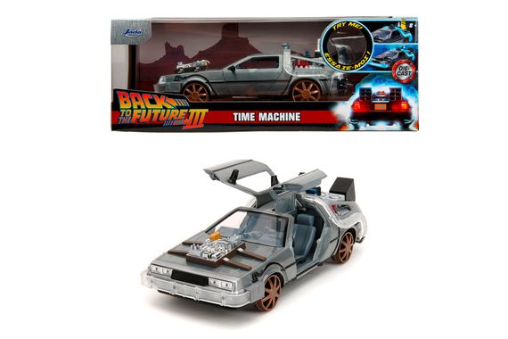 Игровая металлическая машинка Назад в будуйщее 3 Time machine с светодиодами | Зображення 8
