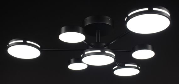 Люстра світлодіодна стельова LED світильник для квартири на стелю лед 27937 Чорний 19х80х80 см. | Зображення 1