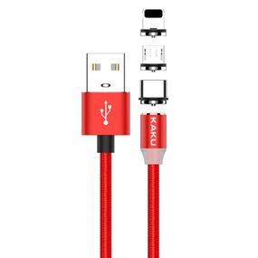 Магнитный кабель 3 в 1 Kaku KSC-320 USB Type-C / Lightning / MicroUSB 1m - Red