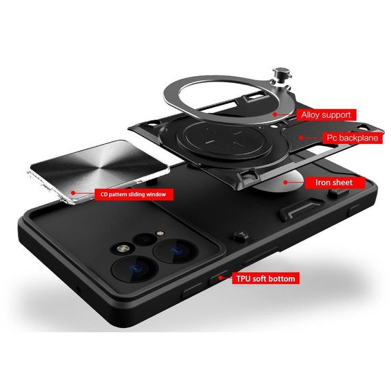 Чохол Magnetic Stand з захистом камери для Xiaomi Redmi Note 13 Pro / Poco M6 Pro колір Синiй | Зображення 1