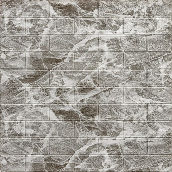 Декоративна 3D панель самоклейка 700х770х5мм Чорний мармур (цегла) (061-5) SW-00000036