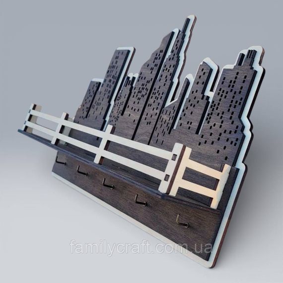 Настенная ключница из дерева Деревянный органайзер для ключей Держатель для хранения Персонализация | Зображення 5