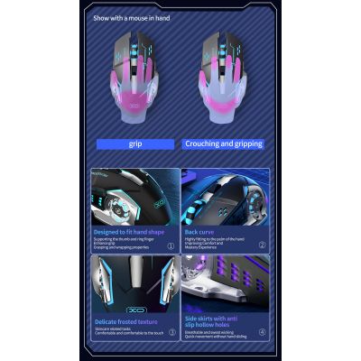 Мышка XO M10 Wireless Black/Silver (M10 Black+Silver) | Зображення 6