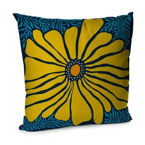 Подушка диванная с бархата Цветок-солнце 45x45 см (45BP_22U003)