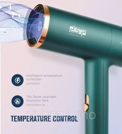 Мощный фен для укладки волос DSP 30253  Зеленый | Зображення 2