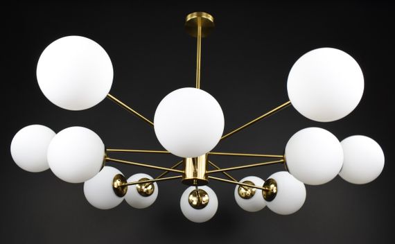 Люстра стельова на 12 лампочок 27790 Латунь 40-70х116х116 см. | Зображення 1