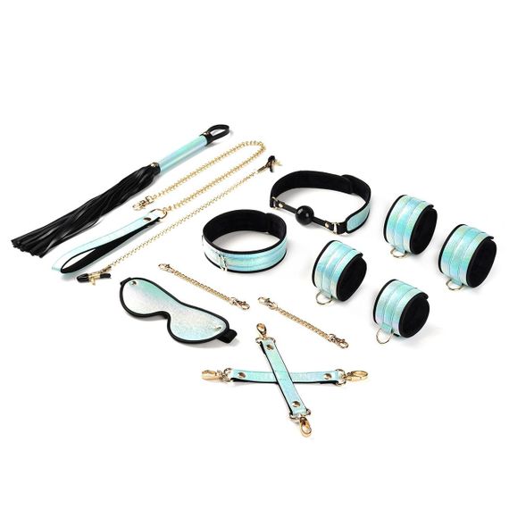 БДСМ-набір Liebe Seele Vivid Sky 8 Pieces Set, 8 аксесуарів, екошкіра на оксамитовій основі Sex Aura