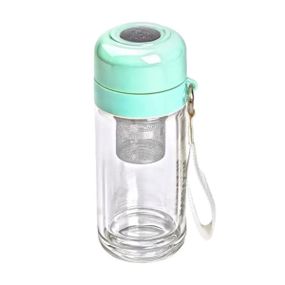 Термос скляний Hexagram із подвійними стінками та заварником 240 мл м'ятний HP-14-40M