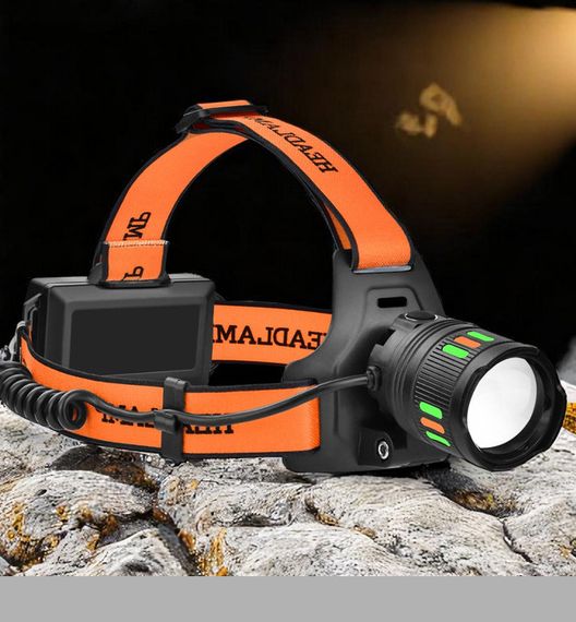 Налобний ліхтар з білим та червоним світлом XPRO NIGHT VISION FLUORESCENCE BL-T203-TG, 2x18650, зарядка USB Type-C, водонепроникний корпус, регульований зум (47142-203_214)