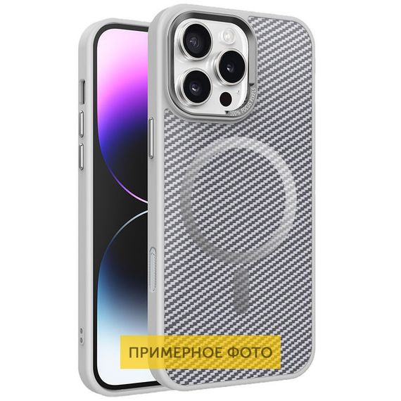 Чехол TPU+PC Carbon Mirage with MagSafe для Apple iPhone 16 (6.1") Grey