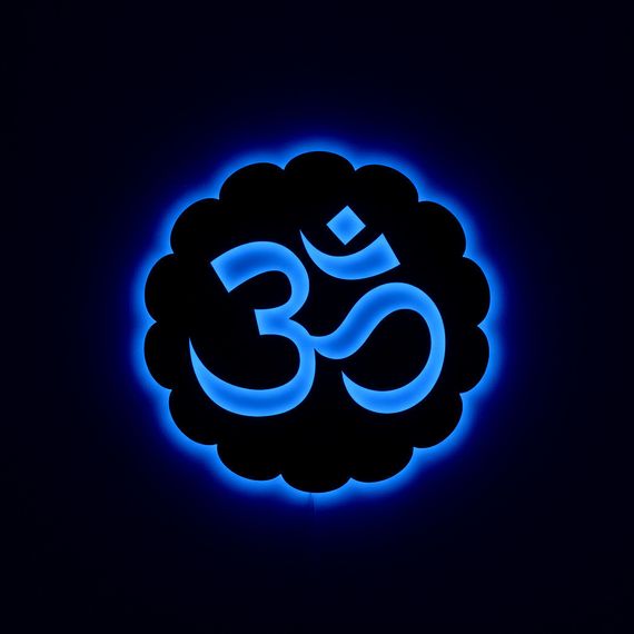 Панно декоративне картина на стіну Знак Ом круглий підсвітка 16 кольорів пульт 400х400 acr-p000249 | Зображення 2