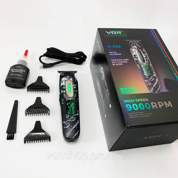 Відмінна машинка для стрижки волосся VGR V-260, Машинка для стрижки волосся з регульованою насадкою KM-79