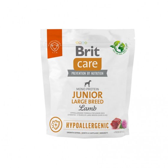 Корм сухий Brit Care Dog Hypoallergenic Junior Large Breed для молодих собах великих порід гіпоалергенний з ягням 1 кг