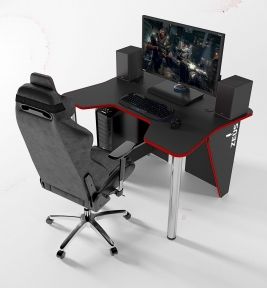Стол геймерский игровой ZEUS IGROK-3L с LED подсветкой