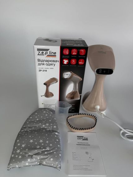 Відпарювач вертикальний ручний для одягу Zepline ZP-210-Beige 2000 Вт бежевий | Зображення 1