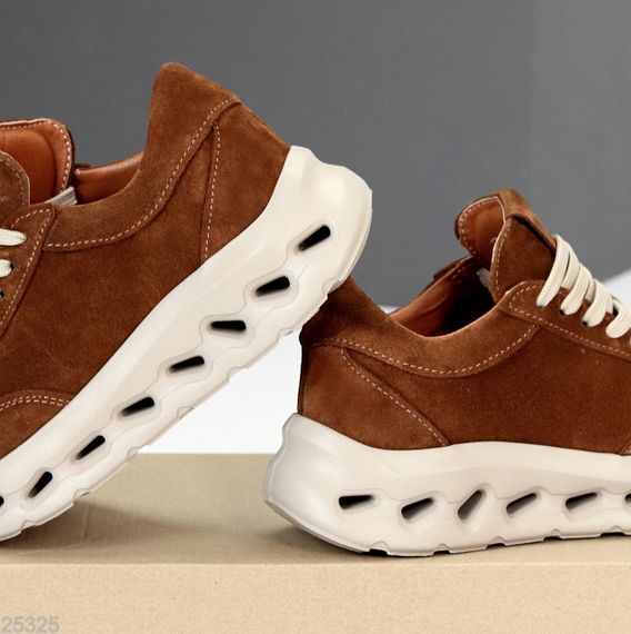 Молодіжні дизайнерські руді кросівки натуральна замша | Зображення 6