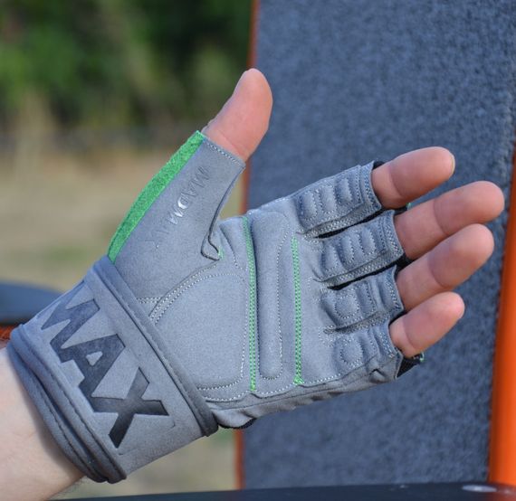 Рукавички для фітнесу MadMax MFG-860 Wild Grey/Green M | Зображення 3