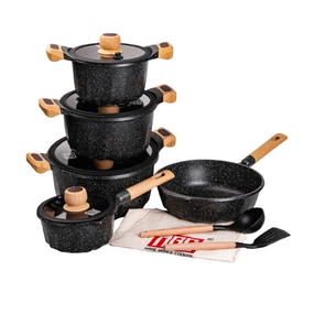Набір посуду, комплект з 4 каструль і сковорідок, MGC, чорний HP-4-404B