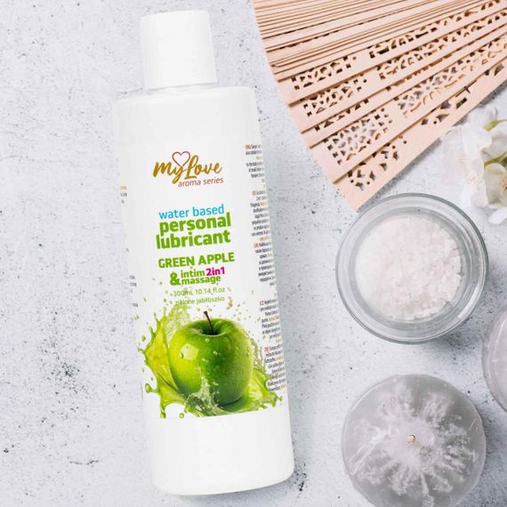 2в1 лубрикант та масажний гель - MyLove Aroma Series Intim&Massage Green Apple, 300 мл Sex Aura | Зображення 2