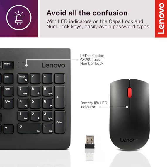 Комплект Lenovo 510 Combo Wireless UA Black (GX31D64836) | Зображення 4
