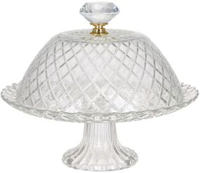 Тортівниця скляна "Crystal Glass" Ø20.5см зі скляним ковпаком