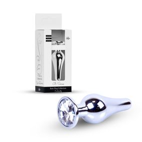 Анальна пробка - Jewellery Silver Long Plug Clear