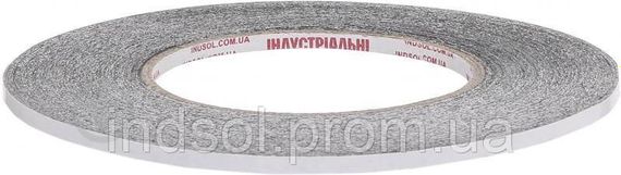 Чорна двостороння клейка стрічка (неткана основа / лайнер - папір білого кольору) довжина рулону 50метров.