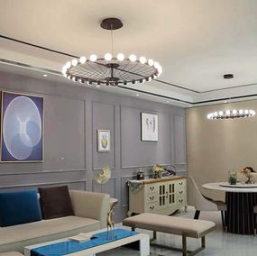 Люстра світлодіодна підвісна LED світильник для квартири на стелю лед 26623 Чорний 25-115х60х60 см.