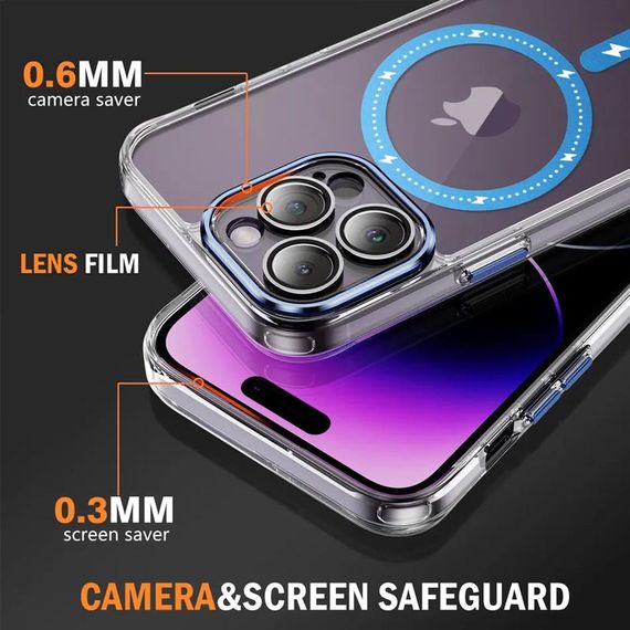 Чохол TPU+PC Colorful with MagSafe для Apple iPhone 13 Pro Max (6.7") Blue | Зображення 5