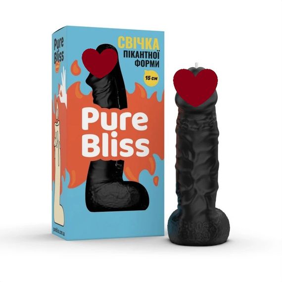 Свічка пікантної форми Pure Bliss MINI Black чорна, 15 см sexstyle