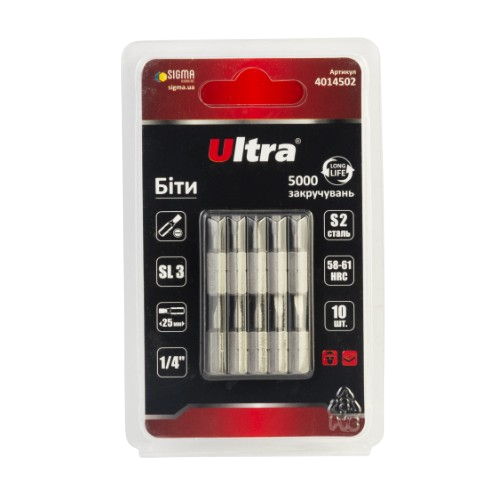 Біта SL3*25мм. 1/4" 10 шт/уп S2 Ultra | Зображення 3