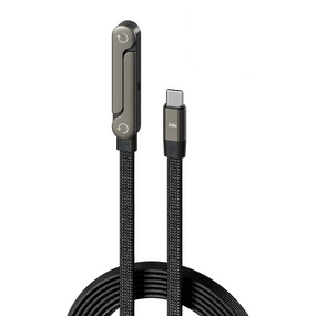 Кабель USB Type-C Type-C 240 W зі складаною підставкою 2 метри black