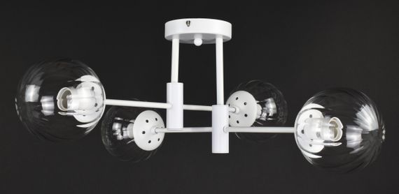 Люстра стельова на 4 лампочки 27760 Білий 26х65х65 см. | Зображення 3