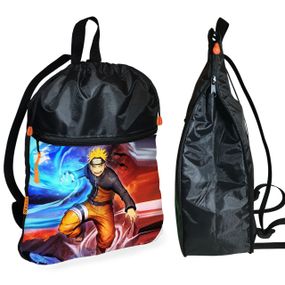 Рюкзак-мешок для обуви,спортивной формы Аниме Наруто Акацуки детская сумка для сменки с расширителем (01207)