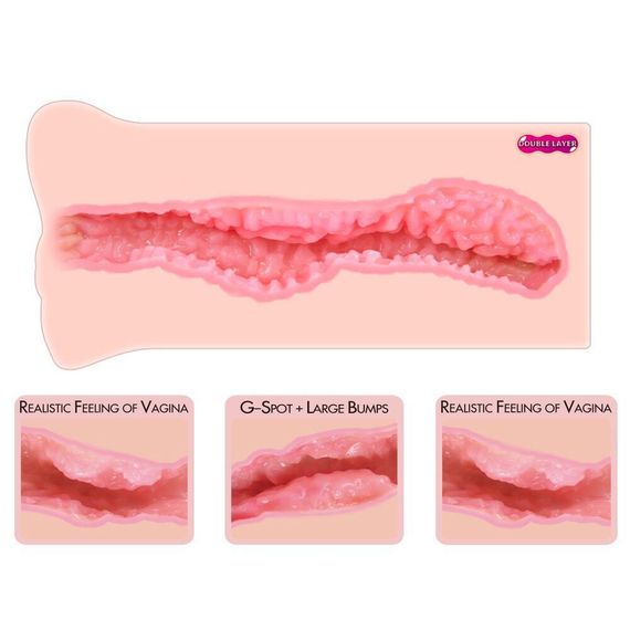 Мастурбатор-вагіна двошаровий Kokos Nara Double Layer, Телесный | Зображення 4