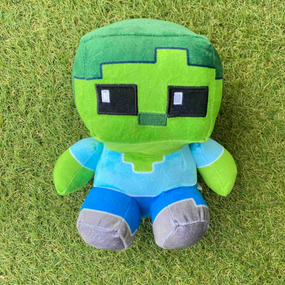М'яка іграшка з гри Minecraft Зомбі 21 см, Зомбі що сидить зелений Zombie Minecraft